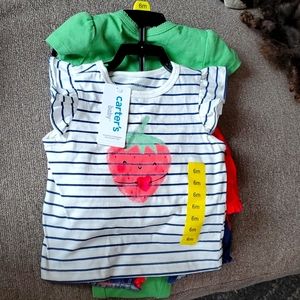 Carters baby girls 4pc strawberry outfit set NWT